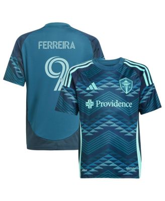 adidas - Big Boys and Girls Jesus Ferreira Blue Seattle Sounders FC 2025 The Salish Sea Kit Replica Player Jersey