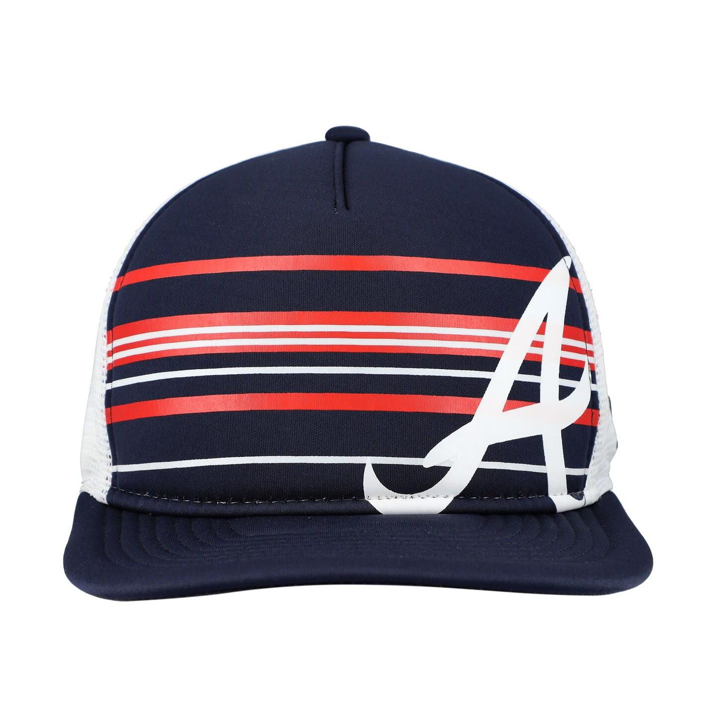 Мужская кепка New Era Navy Atlanta Braves A-Frame Trucker 9FIFTY Snapback Hat — фото 2