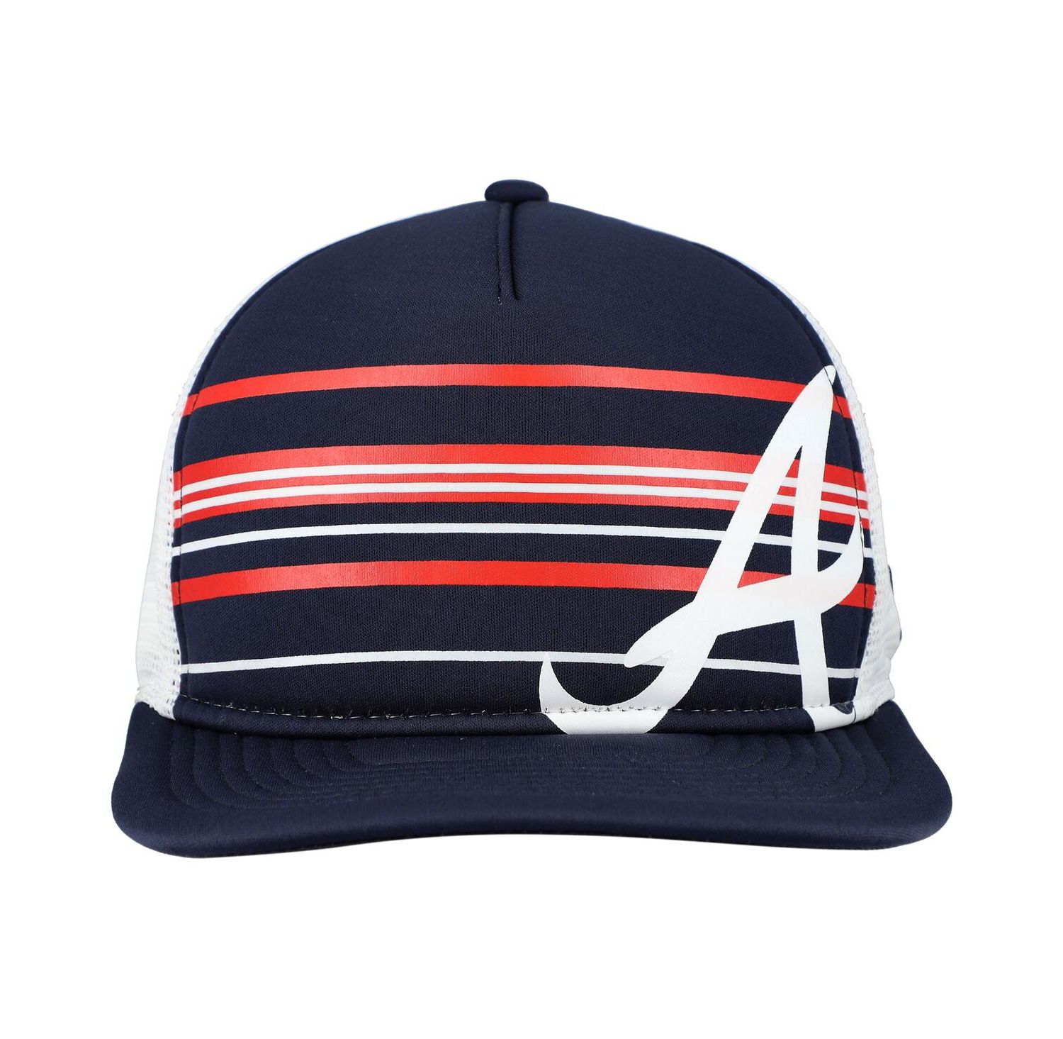 Men's Navy Atlanta Braves A-Frame Trucker 9FIFTY Snapback Hat