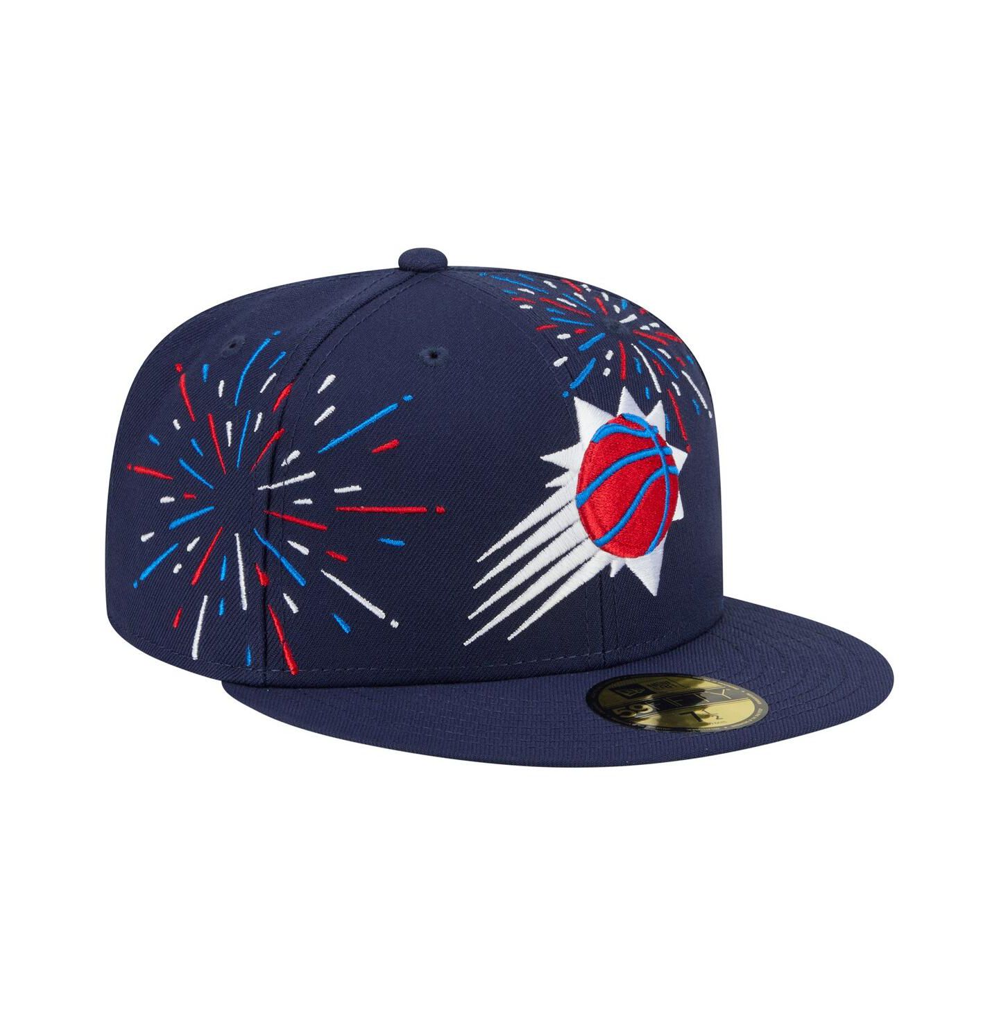 Мужская кепка New Era Navy Phoenix Suns Americana Fireworks 59FIFTY Fitted Hat — фото 3