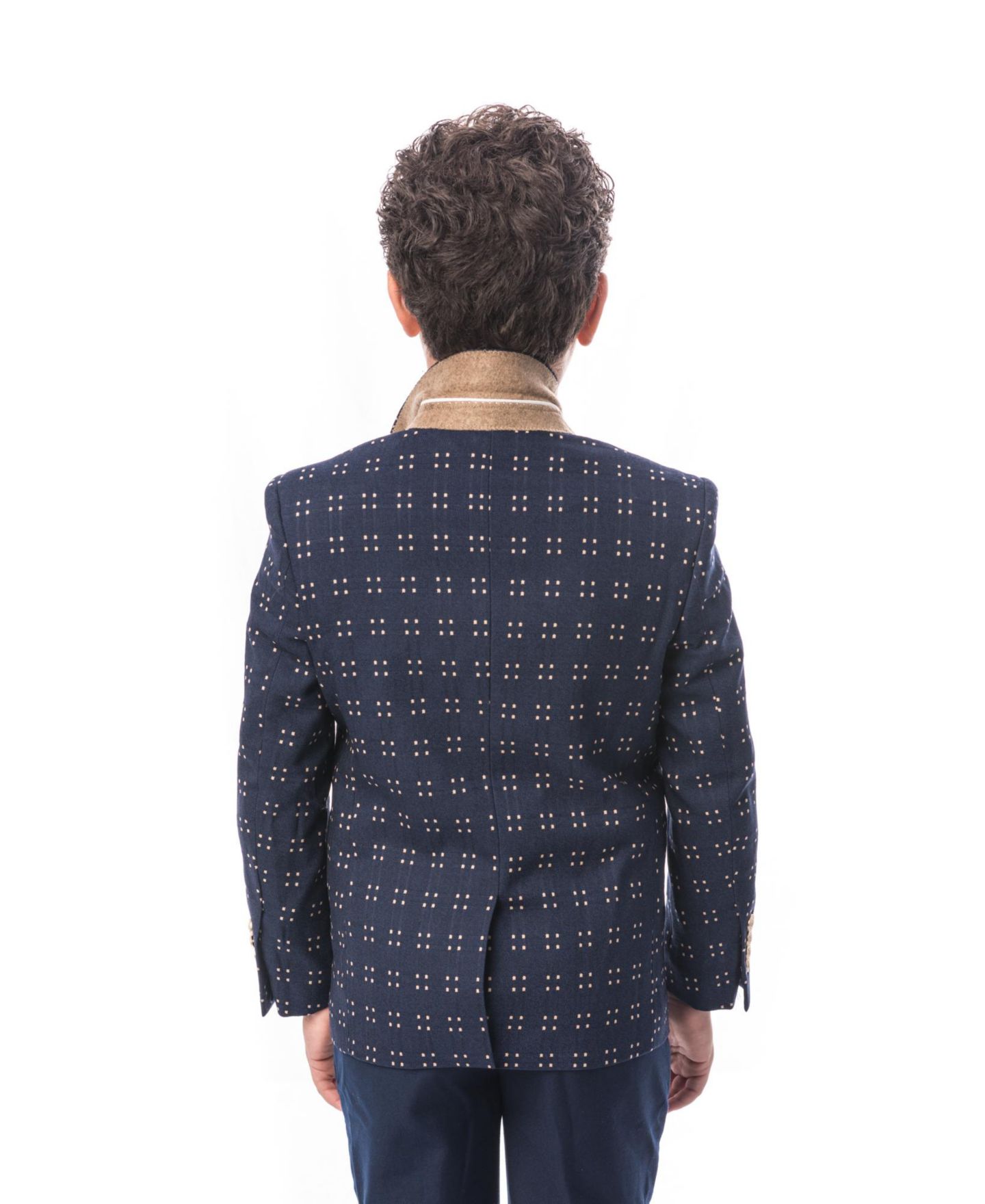 Пиджак Elie Balleh Navy Slim Fit Dotted Textured Blazer для малышей, цвет: Тёмно-синий — фото 3