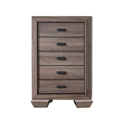 Kerry Wood 5-Drawer Chest, Brown