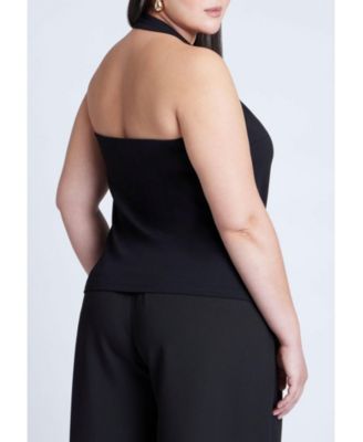 Women's Plus Size Asym Halter With Hardware Detail