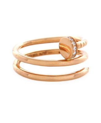 Small Juste un Clou Double Ring 18K Rose Gold and Diamonds
