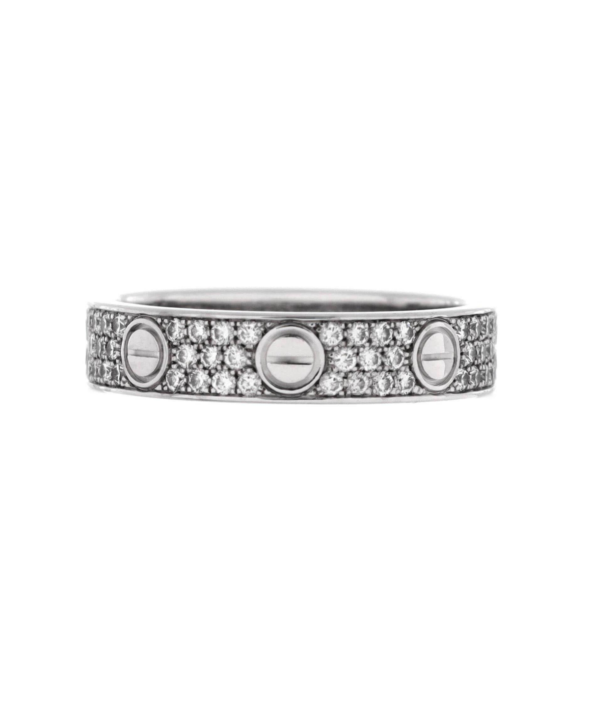 Love Wedding Band Pave Diamonds Ring 18K White Gold and Diamonds - 18k white gold