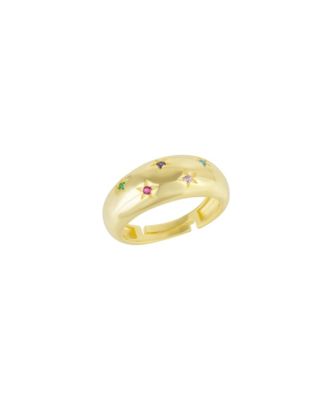 Celestial Star Sterling Dome Ring With Clear Stones