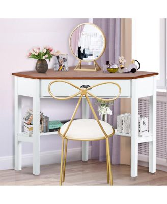 Corner Wooden Piece Laptop Computer Desk