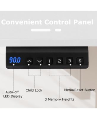 Electric Standing Desk with 3 Memory Height Settings and 2 Hanging Hooks & Cable Management