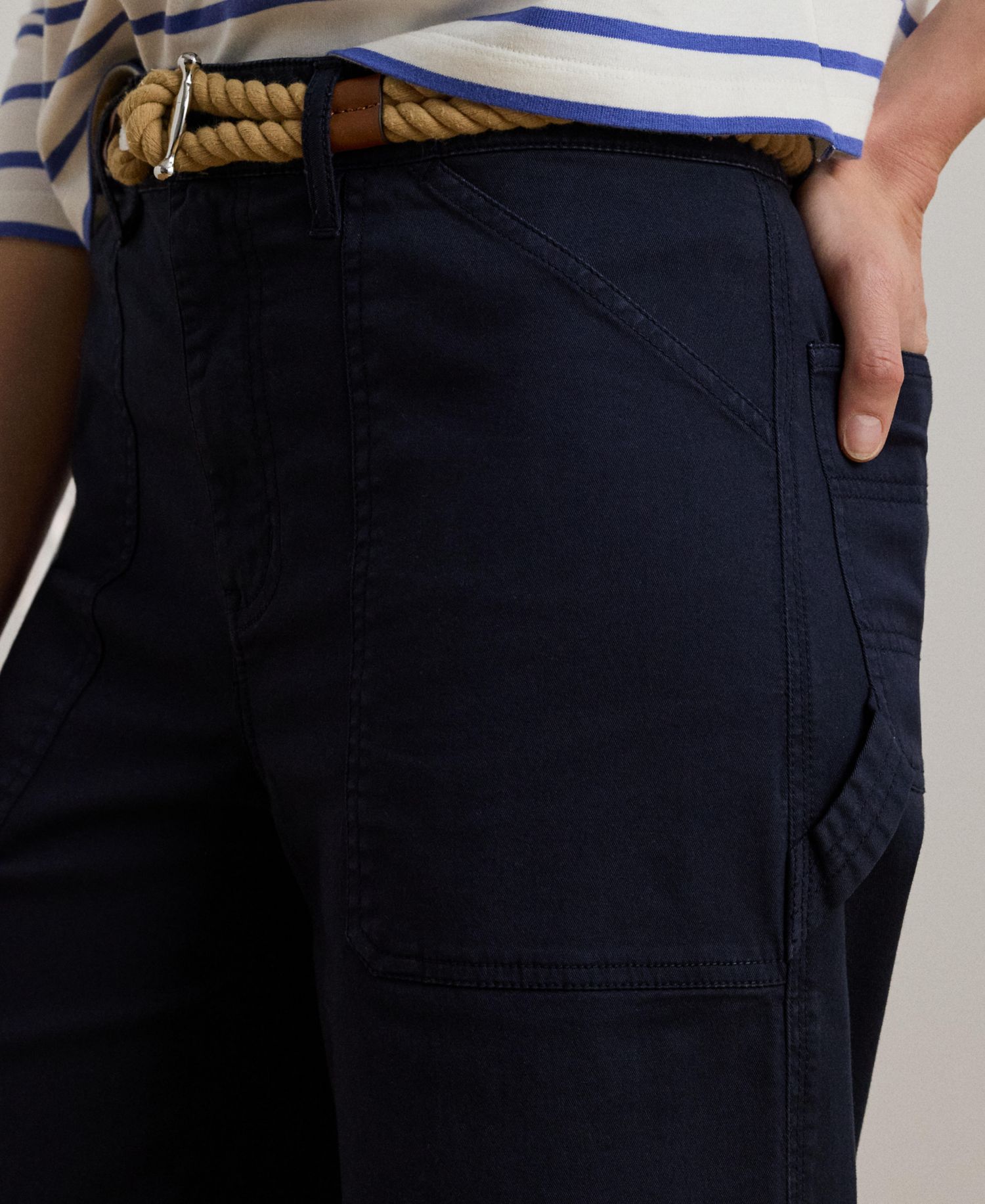 Women's Stretch Chino Wide-Leg Cropped Pants