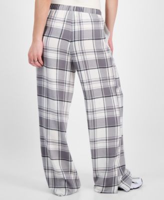 Juniors' Plaid-Print Boxer Drawstring Pants