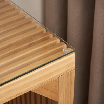 Pine Dining Bench & Table with Glass Top