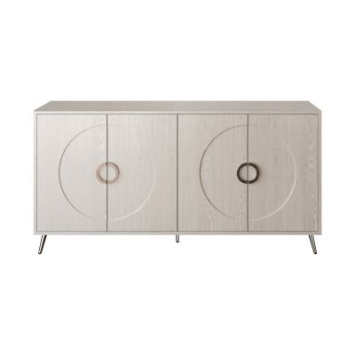 Streamdale Lacquered 4-Door Sideboard Cabinet in Champagne Silver
