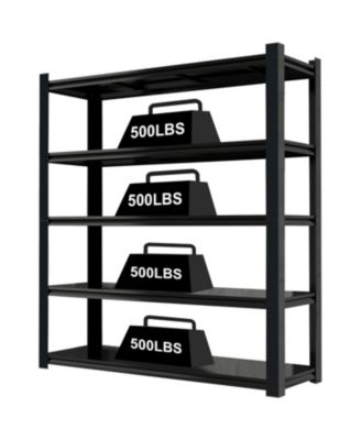 83.86 Inches Wide Black Metal Shelves, with 5 Removable Dividers, Large Capacity, Strong Load Bearing, Suitable for Garage, Kitchen and Office.