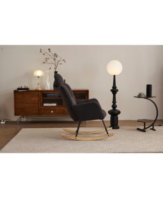 Streamdale Mid Century Modern Rocking Glider Chair with Teddy Fabric Upholstery