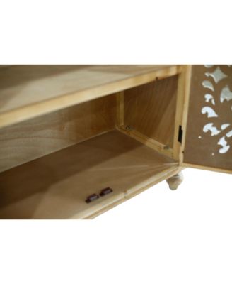 Floral Carved Accent Cabinet for Storage