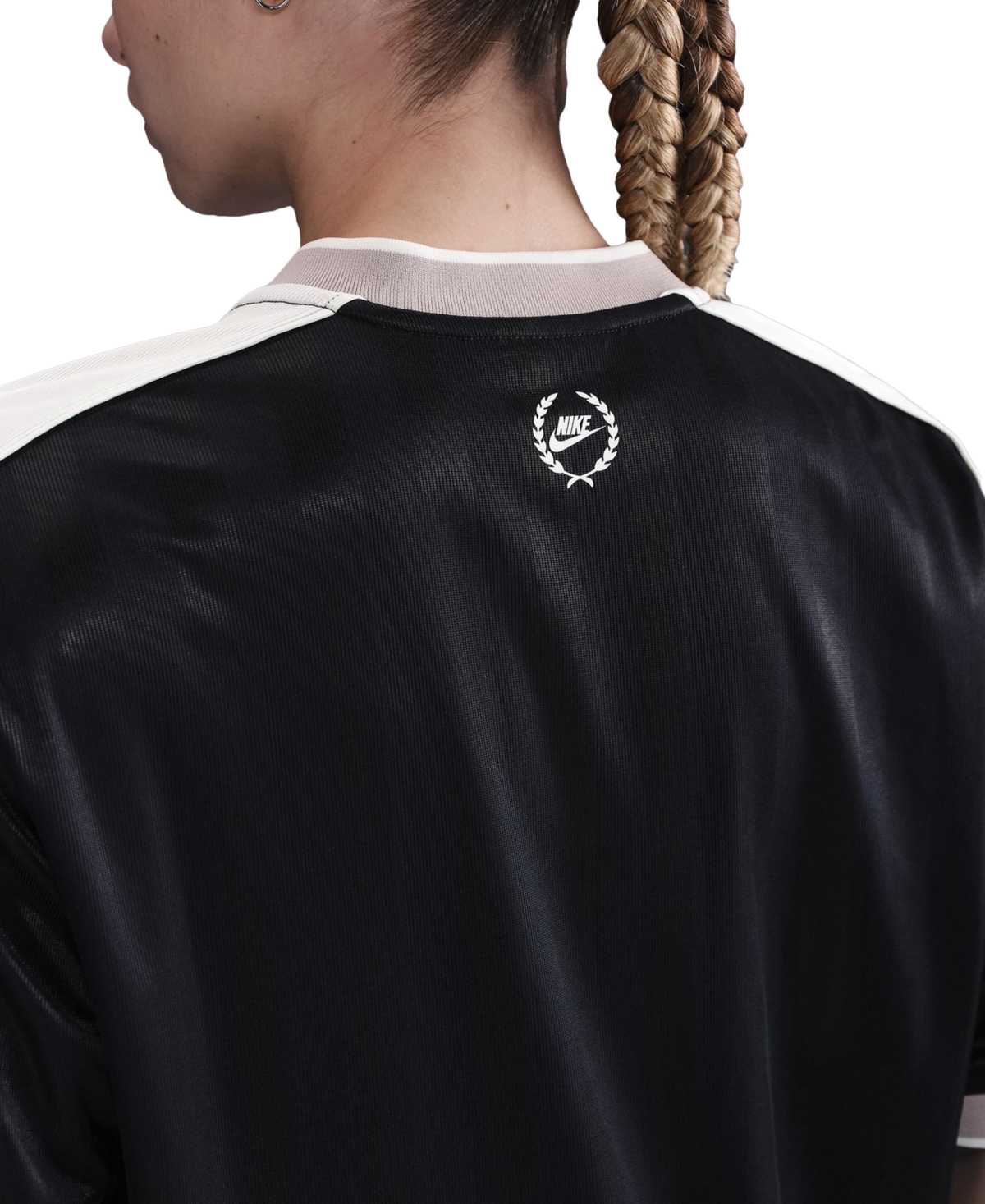 Nike Sportswear Women's Logo V-neck Short-sleeve Jersey Top In Black