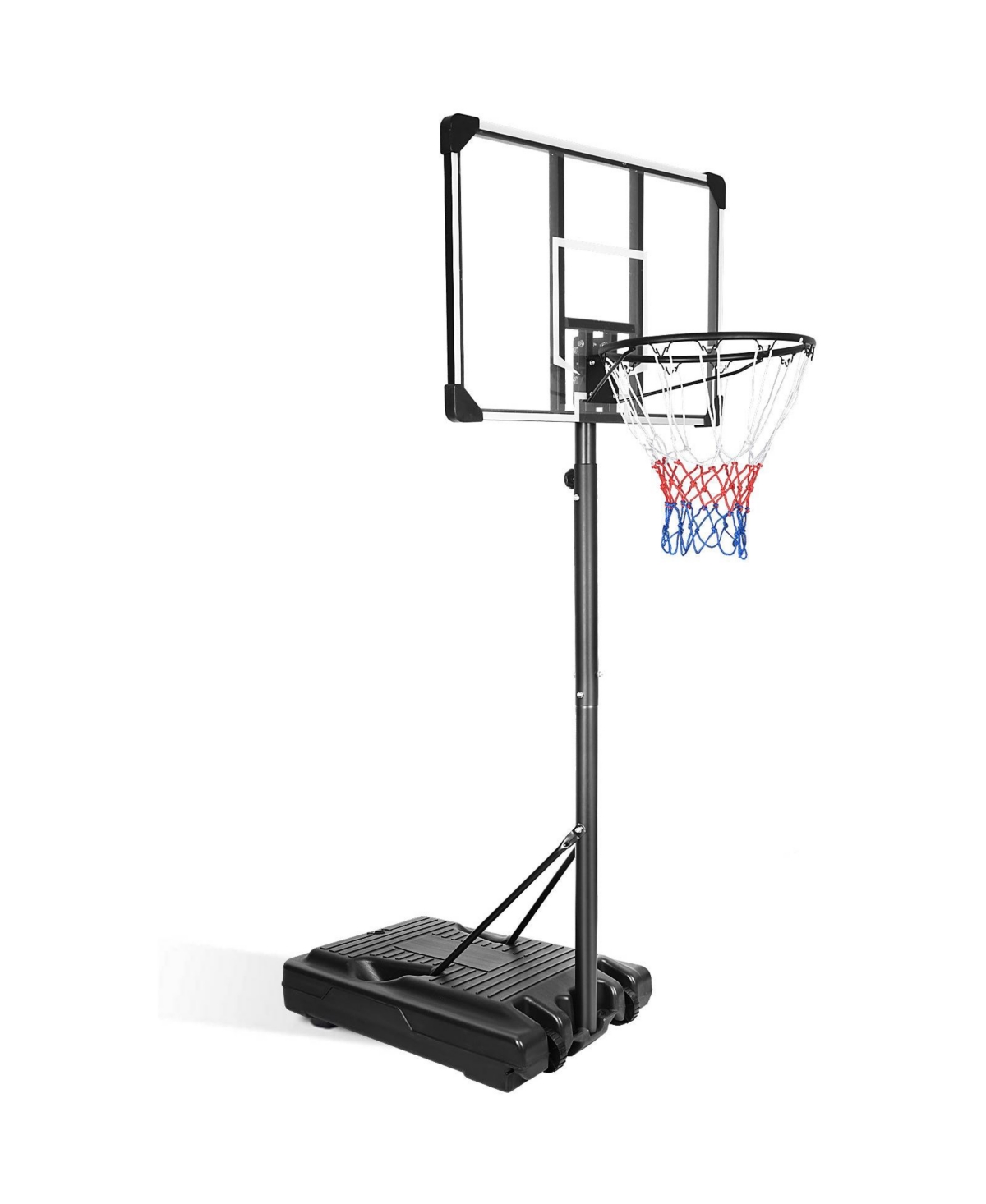 35.4 in. Transparent Backboard 6.2 ft. x 8.5 ft. Basketball Hoop Basketball System with Adjustable Height and Wheels