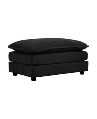 Black Chenille Ottoman Footrest for Sofa