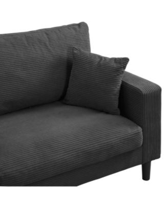 74" Sofa Bed, Wooden Frame 3 Seater, Modern Velvet Sofa