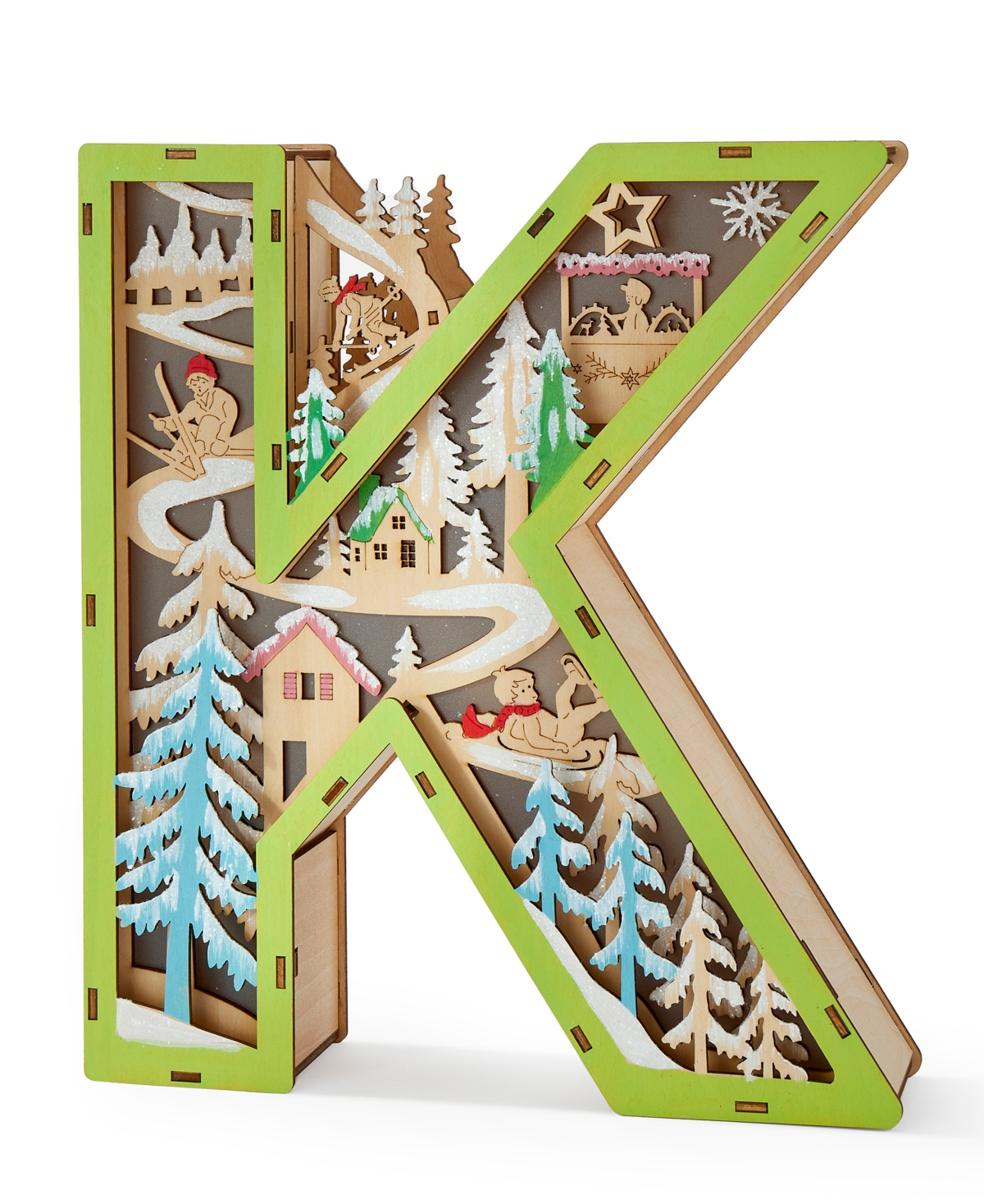 Giftcraft Led Wood Monogram Letter Decor In Green