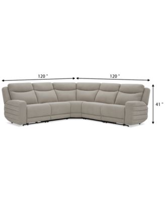 Kristyan 5-Pc. Fabric Sectional with 2 Power Recliners, Exclusively at Macy's