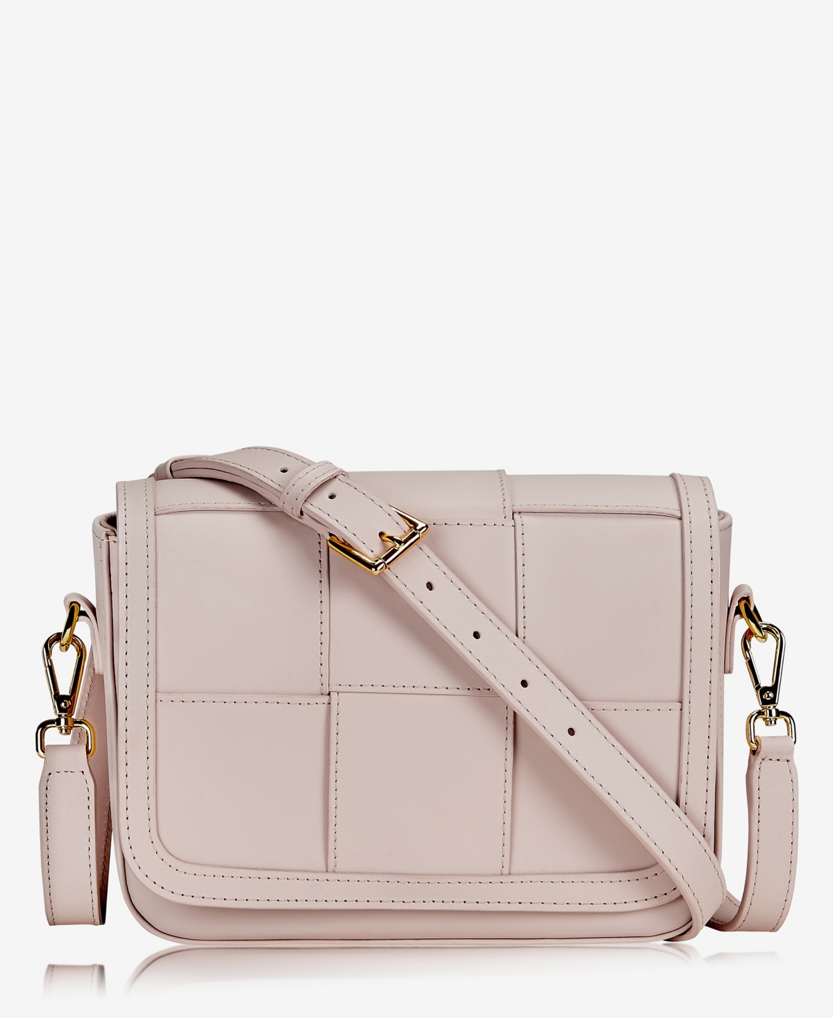 Lily Handwoven Leather Mini Crossbody Bag - Nude