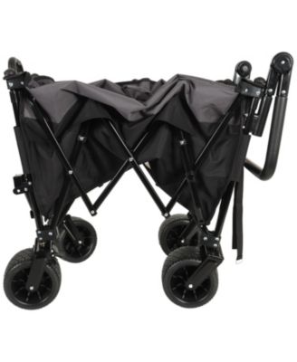 Folding Wagon Cart - Heavy Duty, All-Terrain, Black/Gray