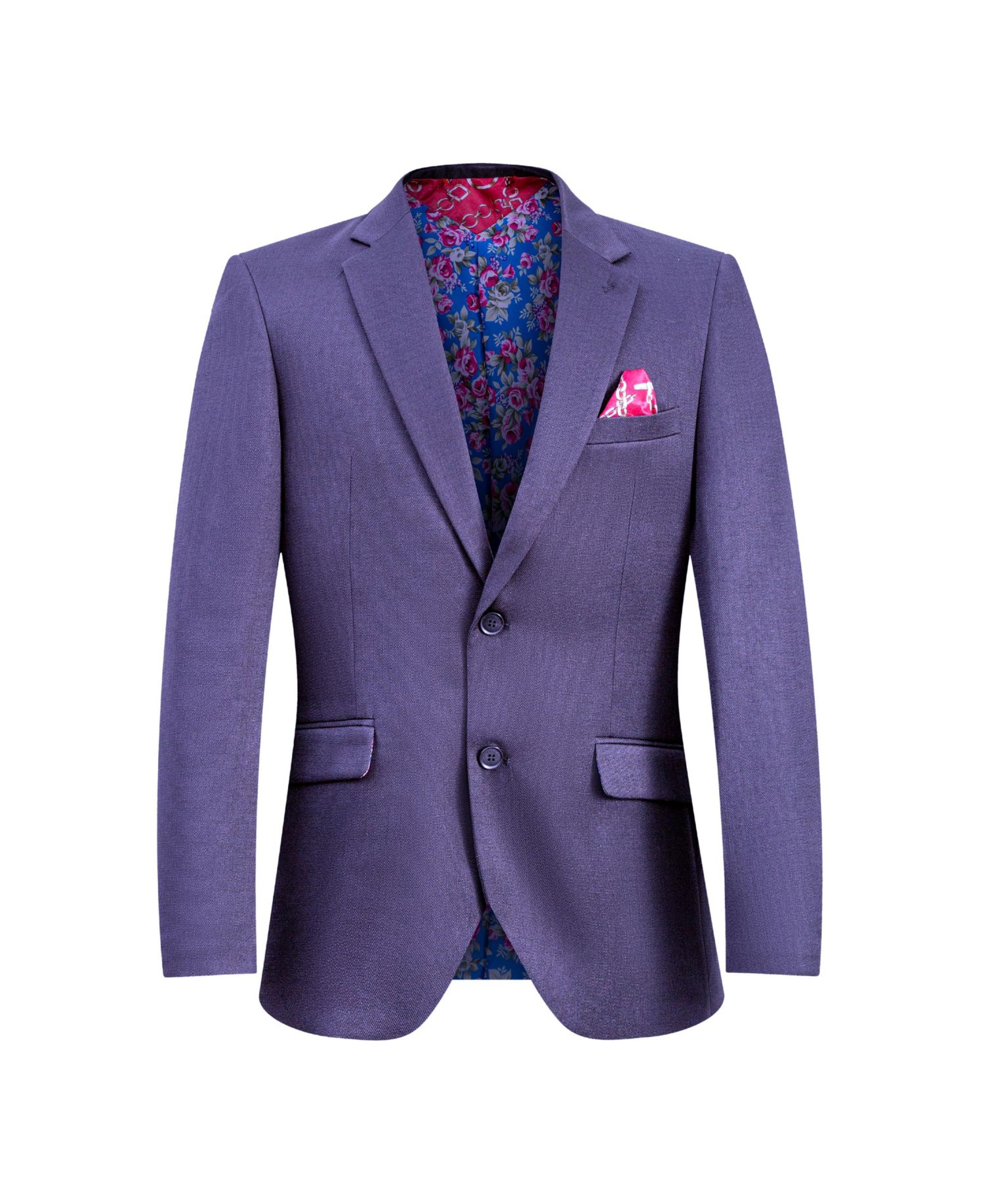 Boys Purple Slim Fit Classic Blazer