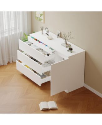 Wooden side cabinet with hidden drawers