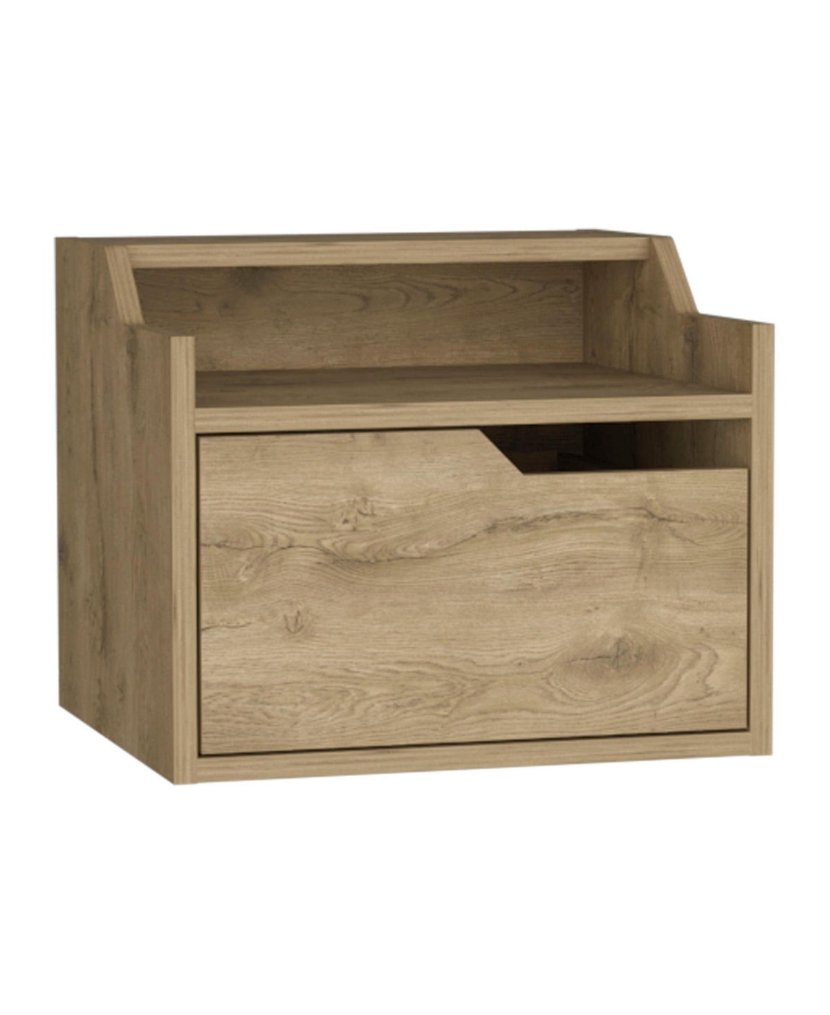 Modern Floating Nightstand with One Drawer – Faux Wood Design