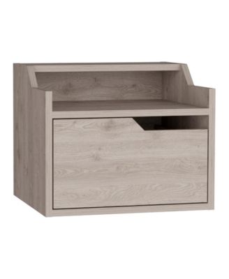 Modern Floating Nightstand with One Drawer – Faux Wood Design