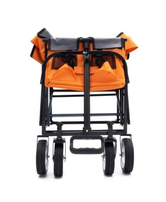 Collapsible Wagon Cart with Straps - 225lb Capacity - Orange