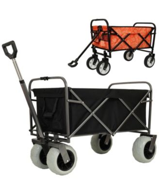 Heavy-Duty Beach Wagon &amp; Foldable Utility Cart Combo