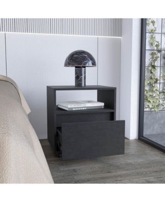 Stylish One Drawer Faux Wood Nightstand for Small Spaces