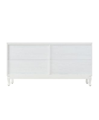White Sideboard with Wavy Doors & Arched Groove Design