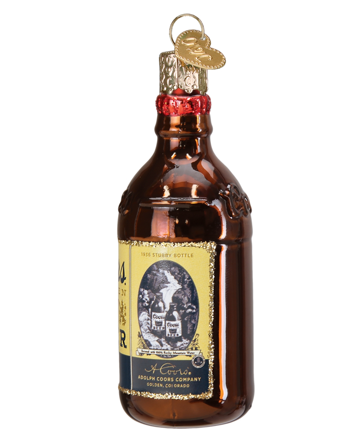Old World Christmas 3.5" Adult Beverages Coors Banquet Beer Bottle Ornament In Brown
