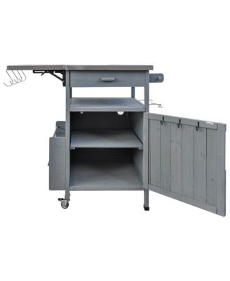 Outdoor Grill Cart with Stainless Steel Top & Storage