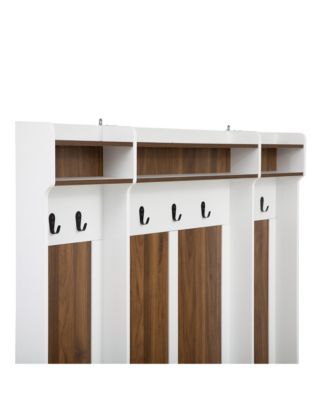 Entryway Hall Tree: Bench, Coat Rack, Drawers & Shelves