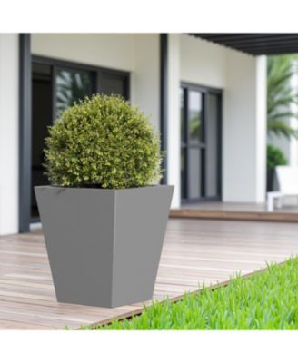 18" Metal Tapered Planter - Outdoor/Indoor Garden Pot
