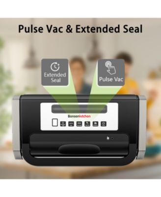 Bonsenkitchen Powerful Low-Noise Vacuum Sealer Machine with Built-in Cutter and Bag Storage