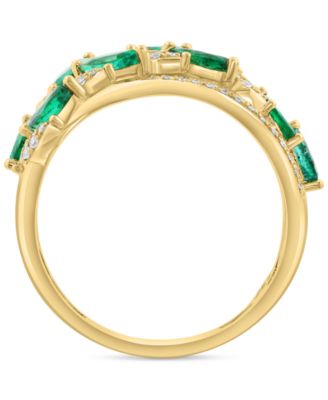 EFFY&reg; Emerald (1 ct. t.w.) & Diamond (1/4 ct. t.w.) Statement Ring in 14k Yellow Gold