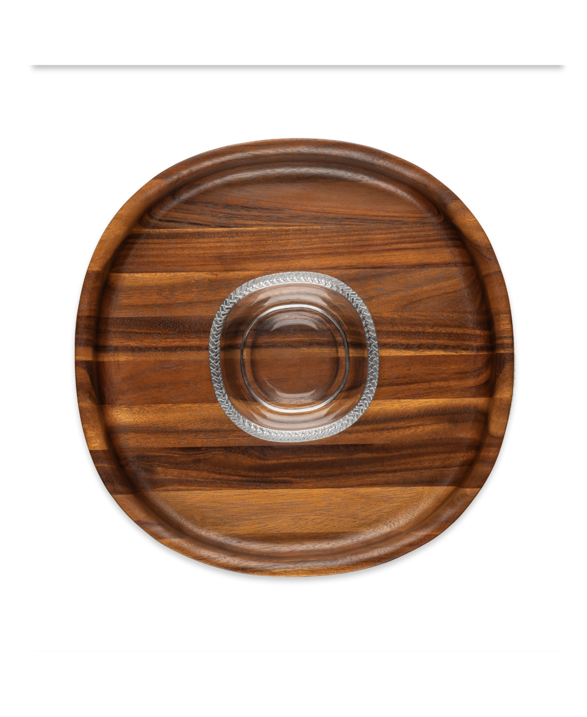 Nambe Braid Chip And Dip Bowl In Brown