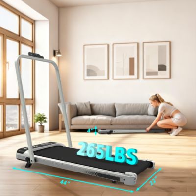 3 in 1 Under Desk Treadmill with Incline Foldable Treadmills for Home Walking Pad with Handle Bar