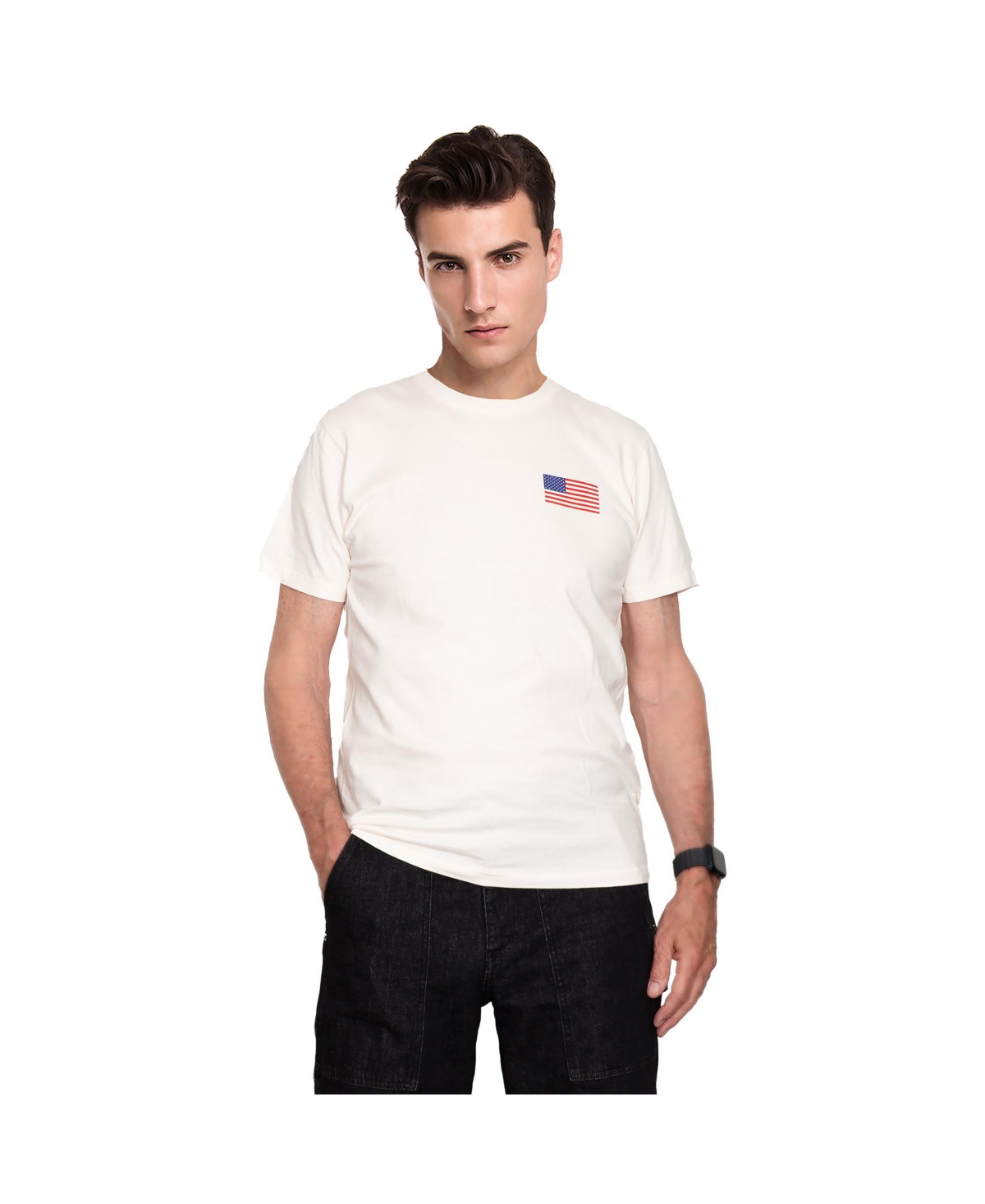 Men's American Heritage Collection Workwear Usa Flag T-Shirt - Ecru