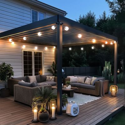 Ambience 30' LED Outdoor Orb String Lights with G100 Bulbs