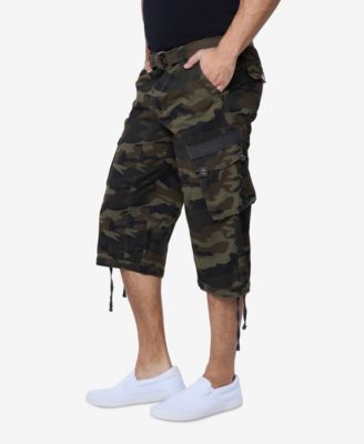 X RAY Big & Tall XRAY Belted Below Knee Long Cargo Shorts