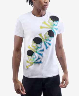 Men's Four Skull Rhinestone Crew T-Shirt