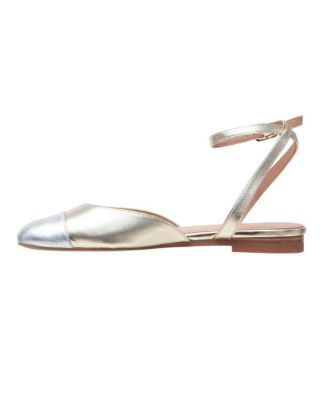 DELANEY Women's Captoe Ankle Strap Ballet Flat