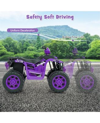 Kids Ride-On ATV 24V Battery Powered Electric Vehicle w/ Wireless Connection Music Radio LED Lights