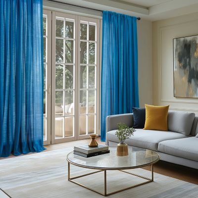 Rustic Weave Linen Curtains (2 Panels) Sheer Window Curtains Panel Set, Rod Pocket Curtains, 50 inches Wide Linen
